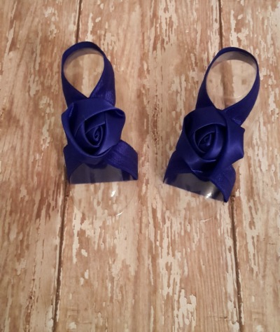 Satin Rosette Flower Barefoot Sandal