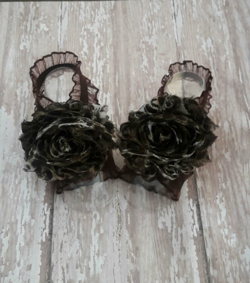 Shabby Flower Barefoot Sandals with Lace